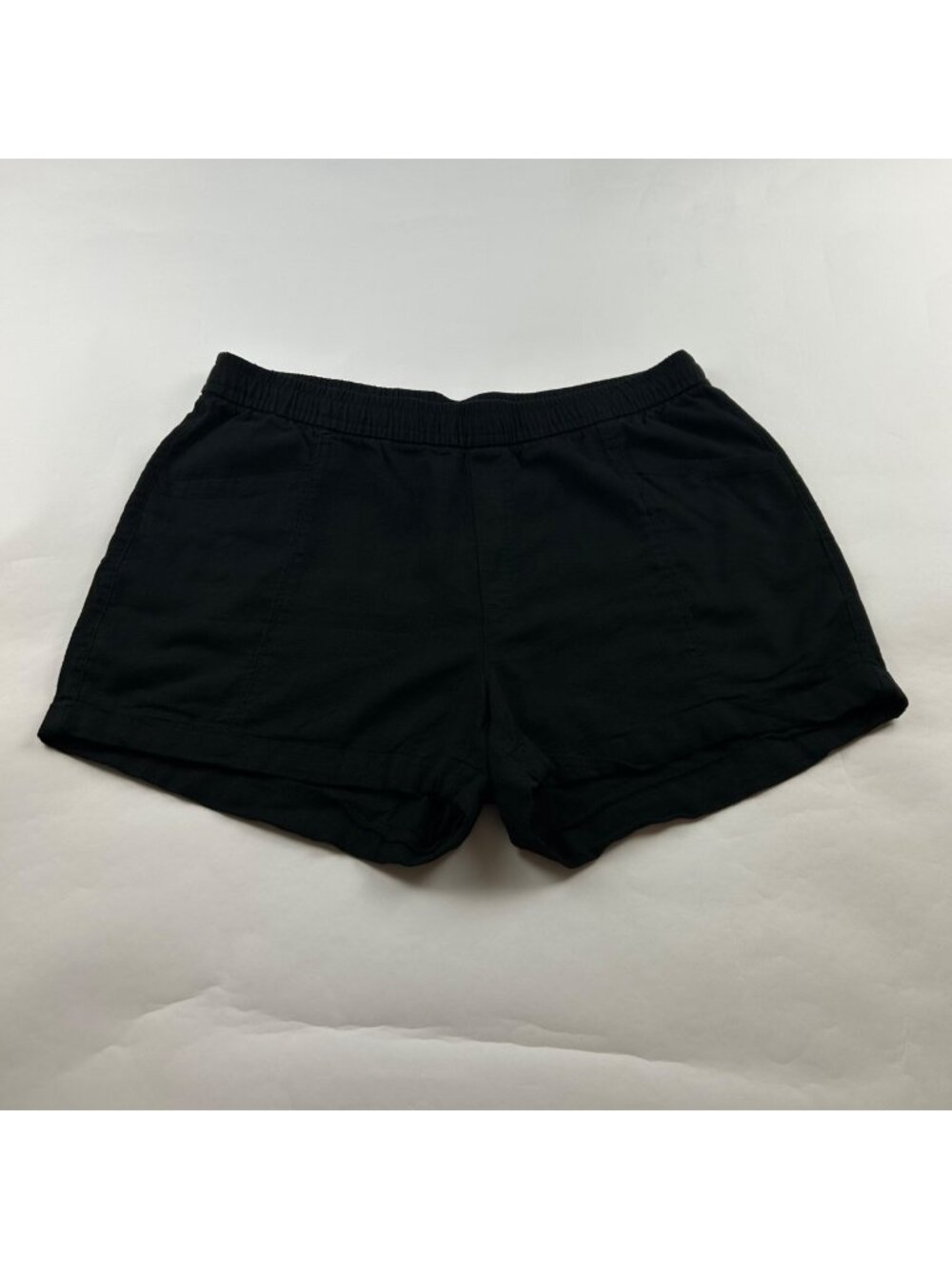 Old Navy Black Linen Blend High Rise Pull On Shorts L
